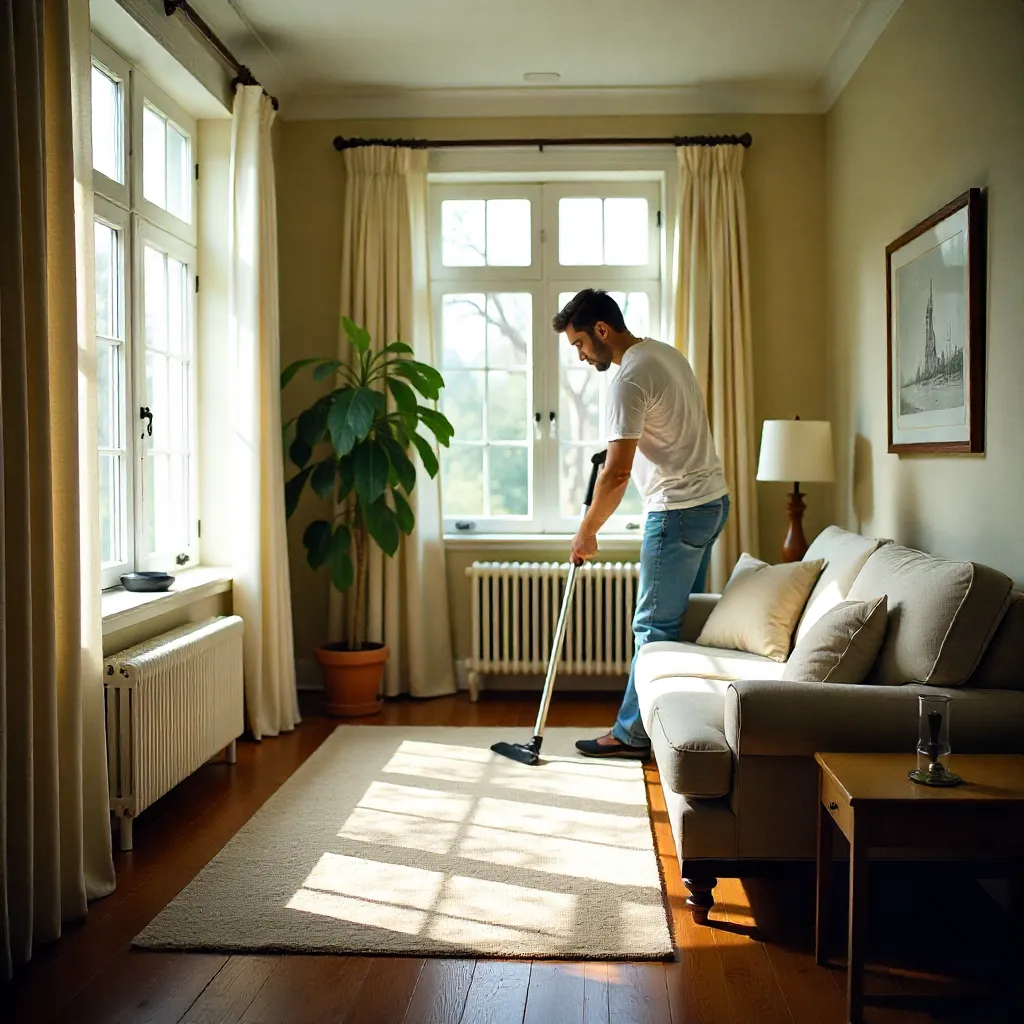 HEPA vacuuming in action
